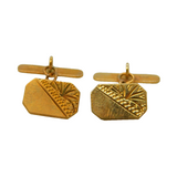 Art Deco Pair of 9ct Yellow Gold Child's Cufflinks Antique 1937 Birmingham