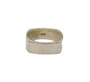 Sterling Silver Squared 6mm Wedding Band Ring Modern c1990 Size N 1/2