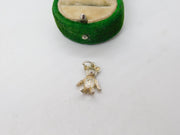 Sterling Silver Teddy Bear Charm Pendant Vintage c1970