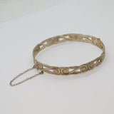 Sterling Silver Scroll Pattern Bangle Bracelet Contemporary 2001 Birmingham