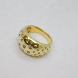 Gold On Sterling Silver Multi-Stone CZ Graduating Band Ring Modern c1990 Size N