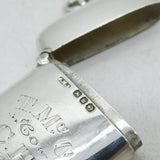 Victorian Sterling Silver Engraved Vesta Case Antique 1896 Birmingham