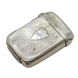 Victorian Sterling Silver Shield Cartocuhe Vesta Case Antique 1880 Birmingham