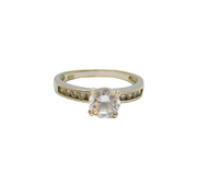 Sterling Silver Spinel Solitaire With 10 Spinel Accents Ring Modern c1990 Size M