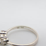 Sterling Silver Engagement Ring With Cubic Zirconia Vintage c1970 Size N