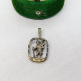 Sterling Silver St Christopher Travel Charm Pendant Vintage c1970