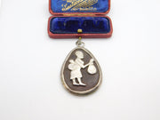 Large Victorian Sterling Silver Mounted African Fertility Pendant c1900 Antique