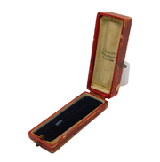 Edwardian Faux Leather Jewellert Stick Pin Box 'Grundy, St Helens' Antique