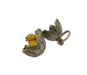 Sterling Silver Enamel Chick in the Egg Opening Charm Pendant Vintage c1970s
