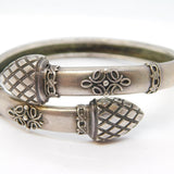 Victorian Sterling Silver Etruscan Style Bangle Bracelet Antique c1860