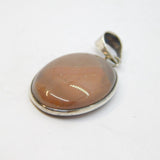 Sterling Silver Oval Jasper Cabochon Charm Pendant Vintage c1970