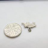 Sterling Silver Little Pig Piggy Charm Pendant Vintage c1970