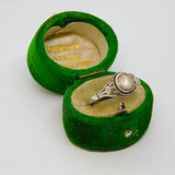 Sterling Silver Mother Of Pearl Cabochon Ring Vintage c1970 Size L
