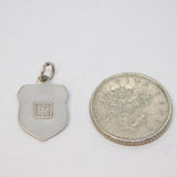 .800 Silver Oberammergau Enamel Souvenir Shield Charm Pendant Vintage c1970