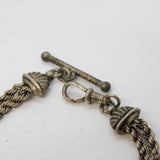 19th Century French Sterling Silver Albertina Two-Strand Bracelet Antique c1860s