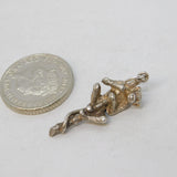 Sterling Silver Climbing Monkey Charm Pendant Vintage c1970