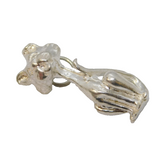 Sterling Silver Siamese Cat Charm Pendant Vintage c1970