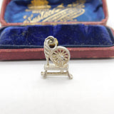 Sterling Silver Spinning Wheel Charm Pendant Vintage c1970