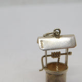 Sterling Silver Wishing Well Charm Pendant Vintage c1970s