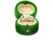 Sterling Silver CZ Set Crossover Ring Vintage c1970 Size L