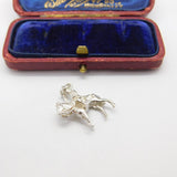 Sterling Silver Man on a Horse Charm Pendant Vintage c1970