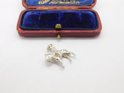Sterling Silver Man on a Horse Charm Pendant Vintage c1970