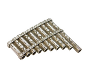 Mexican Sterling Silver Panpipes Musical Large Brooch Vintage c1970s