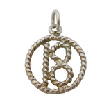 Sterling Silver 18th Birthday Charm Pendant Vintage c1970s