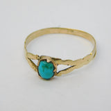 Victorian 12ct Yellow Gold & Turquoise Dress Ring Antique c1900s