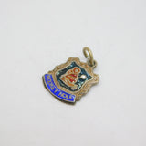 Sterling Silver Wookey Hole Enamel Shield Souvenir Charm Pendant Vintage c1970s
