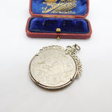Sterling Silver Mounted ER 52-77 Jubilee Crown Pendant Vintage 1977
