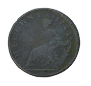 George I Irish Halfpenny Hibernia Coin Antique 1723 Fair Condition