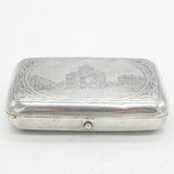 19th Century Russian Imperial Silver Niello Red Gate Moscow Tobacco Case Antique