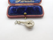 Sterling Silver Banjo Guitar Musical Charm Pendant Vintage c1970