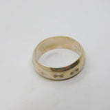 Sterling Silver Star Repeat Pattern Wedding Band Ring Vintage c1990 Size L 1/2