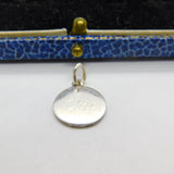 Sterling Silver 'Chic' Circular Charm Pendant Vintage c1970