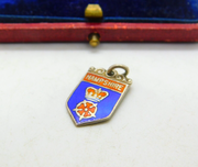 Sterling Silver & Enamel Hampshire England Charm Pendant Vintage c1970