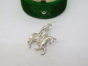 Sterling Silver Medieval Knight Charm Pendant Vintage c1970