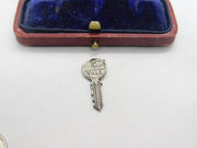 Sterling Silver Yale Key Charm Pendant Vintage c1970