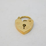 9ct Yellow Gold Padlock Heart Charm or Clasp Vintage 1977 London