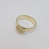 Sterling Silver Ammonite Wide Band Studio Dress Ring Modern c1990 Size Z3