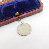 Sterling Silver King George V Threepence Coin Charm Pendant Antique 1922