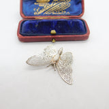 Sterling Silver Butterfly Brooch Pin Vintage c1970