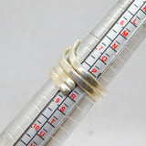 Sterling Silver Double Strand Wrap Around Studio Band Ring Modern c1990 Size Q