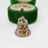 Sterling Silver Ringing Bell Charm Pendant Vintage c1970