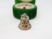 Sterling Silver Ringing Bell Charm Pendant Vintage c1970