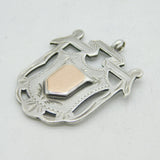 Victorian Sterling Silver & Gold Love Heart Fob Medal Antique 1901 Birmingham