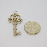 Sterling Silver 21st Birthday Key Form Charm Pendant Vintage c1970s
