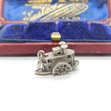Sterling Silver Steam Boat Charm Pendant Vintage c1970
