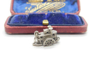 Sterling Silver Steam Boat Charm Pendant Vintage c1970